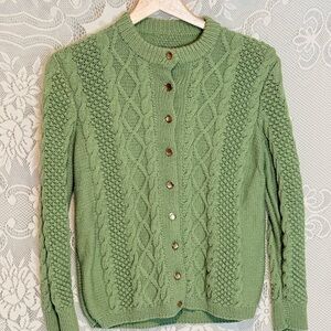 Green Cable Knit Sweater